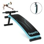 Folding Weight Bench Adjustable Sit-up Board Workout Slant Bench-Blue - Color: Blue - Image 4