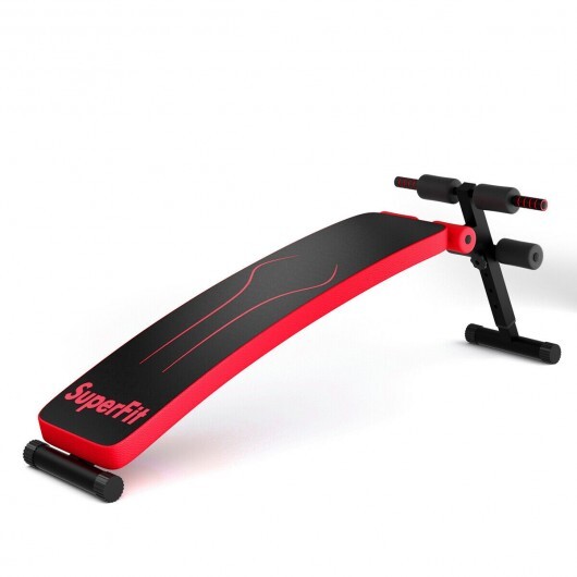 SP37043RE.jpg Folding Weight Bench Adjustable Sit-up Board Workout Slant Bench-Red - Color: Red - Image 1