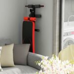 Folding Weight Bench Adjustable Sit-up Board Workout Slant Bench-Red - Color: Red - Image 2