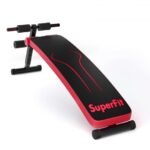 Folding Weight Bench Adjustable Sit-up Board Workout Slant Bench-Red - Color: Red - Image 3