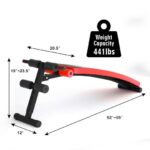 Folding Weight Bench Adjustable Sit-up Board Workout Slant Bench-Red - Color: Red - Image 4