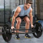 56 Inch Olympic Hexagon Deadlift Trap Bar with Folding Grips Powerlifting-Black - Color: Black - Image 3