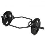 56 Inch Olympic Hexagon Deadlift Trap Bar with Folding Grips Powerlifting-Black - Color: Black - Image 4