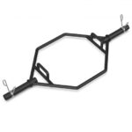 56 Inch Olympic Hexagon Deadlift Trap Bar with Folding Grips Powerlifting-Black - Color: Black - Image 6