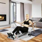 Exercise Adjustable Double Hydraulic Resistance Rowing Machine - Color: Black - Image 3