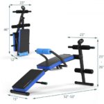 Adjustable Sit Up Bench with LCD Monitor-Blue - Color: Blue - Image 3