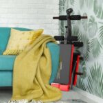 Adjustable Sit Up Bench with LCD Monitor-Red - Color: Red - Image 2