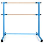 47 Inch Double Ballet Barre with Anti-Slip Footpads-Blue