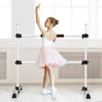 4 Feet Portable Ballet Barre with Adjustable Height-Gray - Color: Gray - Image 2