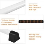 4 Feet Portable Ballet Barre with Adjustable Height-Gray - Color: Gray - Image 5