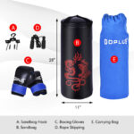 5 Pieces 40Lbs Filled Punching Boxing Set with Jump Rope and Gloves - Image 4