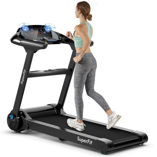 SP37546.jpg 2.25HP Folding Treadmill with Bluetooth Speaker-Black - Image 1