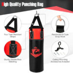 11 Pounds Kids Hanging Punching Bag Set with Punching Gloves-Black - Image 5
