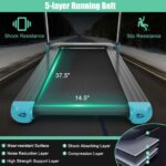 Folding Electric Compact Walking Treadmill with APP Control Speaker-Blue - Color: Blue - Image 5