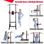 Multi-function Power Tower for Full-body Workout - Color: Black & Red - Image 5