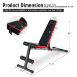 Multi-function Weight Bench with Adjustable Backrest - Color: Black & Red - Image 3
