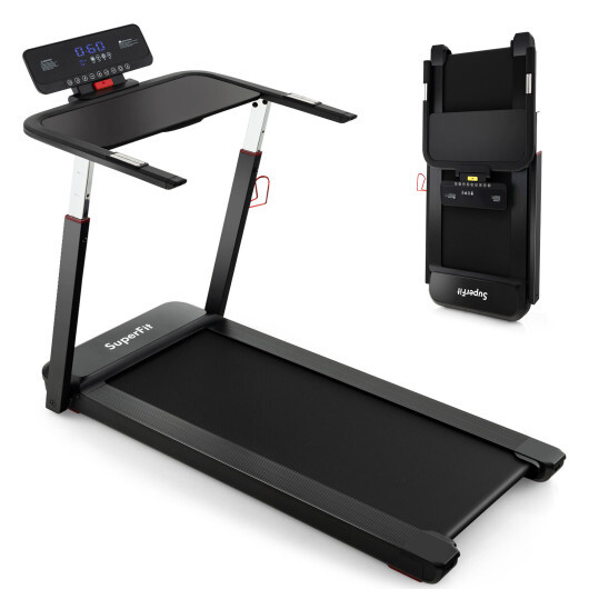 SP37860US.jpg 3HP Folding Treadmill with Adjustable Height and APP Control-Black - Image 1