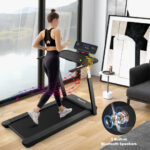 3HP Folding Treadmill with Adjustable Height and APP Control-Black - Image 2