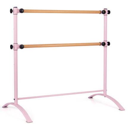 4 Foot Portable  Freestanding Double Ballet Barre-Pink - Color: Pink