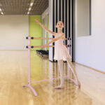 4 Foot Portable  Freestanding Double Ballet Barre-Pink - Color: Pink - Image 2
