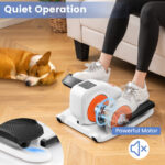 Under Desk Elliptical Machine with Display Monitor for Home Office-White - Color: White - Image 2