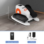 Under Desk Elliptical Machine with Display Monitor for Home Office-White - Color: White - Image 3