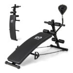Adjustable Decline Sit Up Bench for Exercise for Home Gym with Speed Ball and 2 Resistance Bands - Image 3