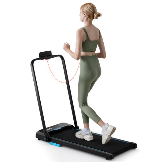 SP38242US-BL.jpg 3 in 1 Folding Treadmill with Remote Control and LED Display-Blue - Color: Blue - Image 1