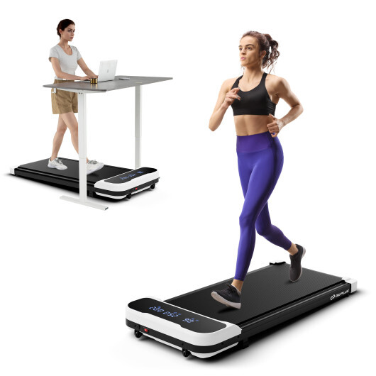 SP38253US-WH.jpg 2.5HP Under Desk Treadmill with Remote Control and 3 Countdown Modes-White - Color: White - Image 1