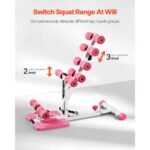 Deep Squat Machine, Adjustable Glutes Trainer Machine with 3 High-Strength Resistance Bands, Folding Core Leg & Glutes Exercise Trainer, Push Up Workout Equipment at Home Gym, Pink + White - Image 3