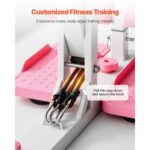 Deep Squat Machine, Adjustable Glutes Trainer Machine with 3 High-Strength Resistance Bands, Folding Core Leg & Glutes Exercise Trainer, Push Up Workout Equipment at Home Gym, Pink + White - Image 4