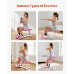 Deep Squat Machine, Adjustable Glutes Trainer Machine with 3 High-Strength Resistance Bands, Folding Core Leg & Glutes Exercise Trainer, Push Up Workout Equipment at Home Gym, Pink + White - Image 6