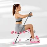 Deep Squat Machine, Adjustable Glutes Trainer Machine with 3 High-Strength Resistance Bands, Folding Core Leg & Glutes Exercise Trainer, Push Up Workout Equipment at Home Gym, Pink + White - Image 7