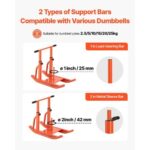 Weight Sled, Steel Power Sled, Fitness Training Sleds for Athletic Exercise Speed Improvement, Workout Equipment with Adjustable Height Handle, Compatible with 1/2 in Weight Plates, Orange - Image 3