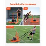 Weight Sled, Steel Power Sled, Fitness Training Sleds for Athletic Exercise Speed Improvement, Workout Equipment with Adjustable Height Handle, Compatible with 1/2 in Weight Plates, Orange - Image 5