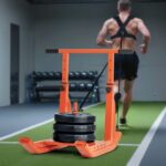 Weight Sled, Steel Power Sled, Fitness Training Sleds for Athletic Exercise Speed Improvement, Workout Equipment with Adjustable Height Handle, Compatible with 1/2 in Weight Plates, Orange - Image 7