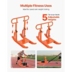Weight Sled, Steel Power Sled, Fitness Training Sleds for Athletic Exercise Speed Improvement, Workout Equipment with Adjustable Height Handle, Compatible with 1/2 in Weight Plates, Orange - Image 2