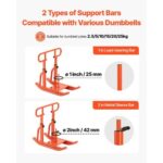 Weight Sled, Steel Power Sled, Fitness Training Sleds for Athletic Exercise Speed Improvement, Workout Equipment with Adjustable Height Handle, Compatible with 1/2 in Weight Plates, Orange - Image 3