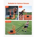 Weight Sled, Steel Power Sled, Fitness Training Sleds for Athletic Exercise Speed Improvement, Workout Equipment with Adjustable Height Handle, Compatible with 1/2 in Weight Plates, Orange - Image 5