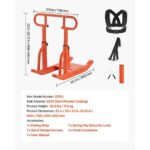 Weight Sled, Steel Power Sled, Fitness Training Sleds for Athletic Exercise Speed Improvement, Workout Equipment with Adjustable Height Handle, Compatible with 1/2 in Weight Plates, Orange - Image 6