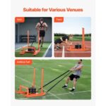 Weight Sled, Steel Power Sled, Fitness Strength Training Sleds for Athletic Exercise Speed Improvement, Workout Fitness Equipment with Handle, Compatible with 1/2 in Weight Plates, Orange - Image 5