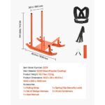 Weight Sled, Steel Power Sled, Fitness Strength Training Sleds for Athletic Exercise Speed Improvement, Workout Fitness Equipment with Handle, Compatible with 1/2 in Weight Plates, Orange - Image 6