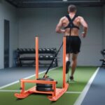 Weight Sled, Steel Power Sled, Fitness Strength Training Sleds for Athletic Exercise Speed Improvement, Workout Fitness Equipment with Handle, Compatible with 1/2 in Weight Plates, Orange - Image 7
