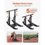 Weight Sled, Steel Power Sled, Fitness Training Sleds for Athletic Exercise Speed Improvement, Workout Equipment with Adjustable Height Handle, Compatible with 1/2 in Weight Plates, Black - Image 2