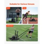 Weight Sled, Steel Power Sled, Fitness Training Sleds for Athletic Exercise Speed Improvement, Workout Equipment with Adjustable Height Handle, Compatible with 1/2 in Weight Plates, Black - Image 5