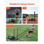 Weight Sled, Steel Power Sled, Fitness Strength Training Sleds for Athletic Exercise Speed Improvement, Workout Fitness Equipment with Handle, Compatible with 1/2 in Weight Plates, Black - Image 5