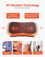 Vibration Plate Exercise Machine, Whole Body Vibrating Platform for Lymphatic Drainage and Weight Loss, Home Workout Fitness Equipment with 2 Resistance Bands, Body Shaker for Women Men, Orange - Image 2