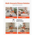 Vibration Plate Exercise Machine, Whole Body Shaker with Magnetic Acupoints for Lymphatic Drainage and Weight Loss, Home Workout Gym Fitness Equipment with 2 Resistance Bands for Women Men, Pink - Image 5