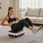 Vibration Plate Exercise Machine, Whole Body Shaker with Magnetic Acupoints for Lymphatic Drainage and Weight Loss, Home Workout Gym Fitness Equipment with 2 Resistance Bands for Women Men, Pink - Image 7