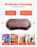 Vibration Plate Exercise Machine, Whole Body Shaker for Lymphatic Drainage and Weight Loss, Home Workout Gym Fitness Equipment with 2 Resistance Bands, Vibrating Platform for Women Men, Black - Image 2